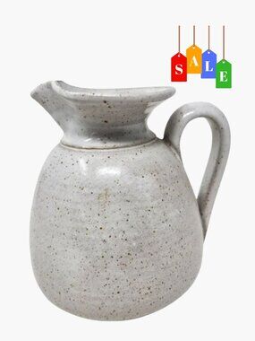Vintage Handmade Pottery Pitcher Jug Made in Portugal Stamp Reads Viga